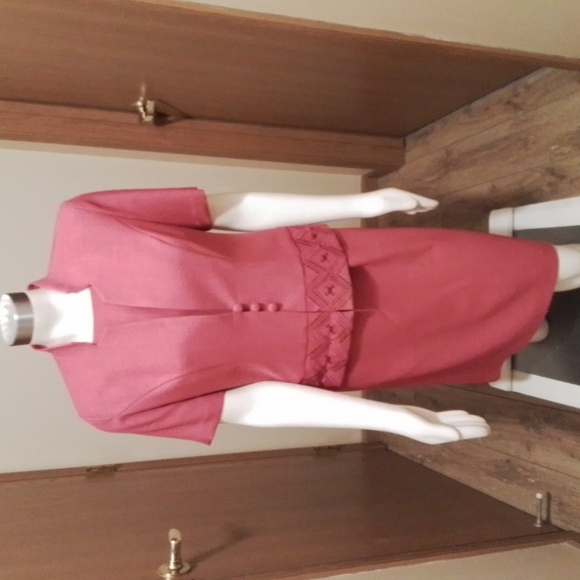 K Petite Collection 2- piece jacket dress, size 8P, in medium dusty rose. - Picture 1 of 7